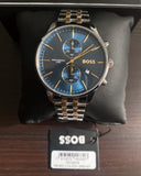 Hugo Boss Associate Blue Dial Two Tone Steel Strap Watch for Men - 1513976 Authentic Buy Shop Now