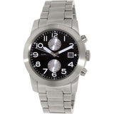 Marc Jacobs Larry Chronograph Black Dial Silver Steel Strap Watch for Men - MBM5050 Authentic Buy Shop Now
