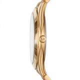 Michael Kors Slim Runway Blue Mother of Pearl Dial Gold Steel Strap Watch for Women - MK3492 Authentic Buy Shop Now
