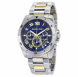 Michael Kors Brecken Chronograph Blue Dial Two Tone Steel Strap Watch For Men - MK8437 Authentic Buy Shop Now