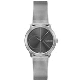 Calvin Klein Minimal Black Dial Silver Mesh Bracelet Watch for Women - K3M22123 Authentic Buy Shop Now