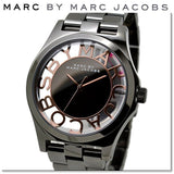 Marc Jacobs Henry Skeleton Black Dial Black Steel Strap Watch for Women - MBM3254 Authentic Buy Shop Now