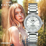 Coach Sports Crystals Silver Dial Silver Steel Strap Watch for Women - 14502194 Authentic Buy Shop Now