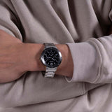 Guess Scope Black Dial Silver Steel Strap Watch for Men - GW0454G1 Authentic Buy Shop Now