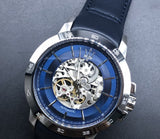 Maserati Ingegno Automatic Blue Skeleton Dial Black Leather Strap Watch For Men - R8821119004 Authentic Buy Shop Now