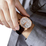 Calvin Klein Posh Chronograph White Dial Brown Leather Strap Watch for Men - K8Q376G6 Authentic Buy Shop Now