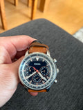 Fossil Goodwin Chronograph Blue Dial Brown Leather Strap Watch for Men - FS5414 Authentic Buy Shop Now