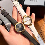 Gucci G Interlocking White Dial White Leather Strap Watch For Women - YA133327 Authentic Buy Shop Now