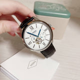 Fossil Townsman Automatic Chronograph White Dial Blue Leather Strap Watch for Men - ME3167 Authentic Buy Shop Now
