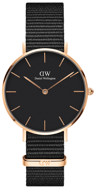 Daniel Wellington Classic Bayswater Black Dial Black NATO Strap Watch For Women - DW00100281 Authentic Buy Shop Now