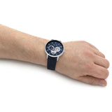 Armani Exchange Cayde Chronograph Blue Dial Blue Leather Strap Watch for Men - AX2746 Authentic Buy Shop Now