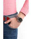 Fossil Machine Chronograph Black Dial Grey Steel Strap Watch for Men - FS4774 Authentic Buy Shop Now