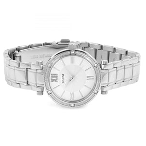 Guess Park Ave White Dial Silver Steel Strap Watch for Women - W0767L1 Authentic Buy Shop Now