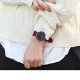 Daniel Wellington Classic Roselyn Black Dial Maroon Nylon Strap Watch For Women - DW00100274 Authentic Buy Shop Now