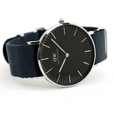 Daniel Wellington Classic Bayswater Black Dial Black NATO Strap Watch For Women - DW00100282 Authentic Buy Shop Now