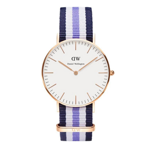 Daniel Wellington Classic Trinity White Dial Three Tone Nylon Strap Watch For Women - 0509DW Authentic Buy Shop Now