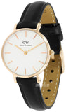 Daniel Wellington Classic Petite Sheffield White Dial Black Leather Strap Watch For Women - DW00100230 Authentic Buy Shop Now