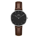 Daniel Wellington Classic Petite Bristol Black Dial Brown Leather Strap Watch For Women - DW00100177 Authentic Buy Shop Now