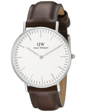 Daniel Wellington Classic Bristol Quartz White Dial Brown Leather Strap Watch For Men - DW00100023 Authentic Buy Shop Now