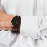 Daniel Wellington Classic St Mawes Black Dial Brown Leather Strap Watch For Men - DW00100124 Authentic Buy Shop Now