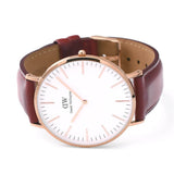 Daniel Wellington Classic Suffolk White Dial Brown Leather Strap Watch For Women - DW00100120 Authentic Buy Shop Now