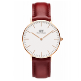 Daniel Wellington Classic Suffolk White Dial Brown Leather Strap Watch For Women - DW00100120 Authentic Buy Shop Now