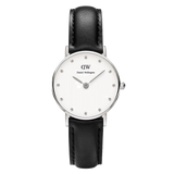 Daniel Wellington Classy Sheffield White Dial Black Leather Strap Watch For Women - DW00100068 Authentic Buy Shop Now