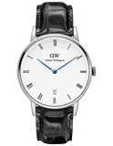 Daniel Wellington Dapper Reading Quartz White Dial Black Leather Strap Watch For Women - DW00100117 Authentic Buy Shop Now