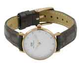 Daniel Wellington Classy York White Dial Brown Leather Strap Watch For Women - DW00100061 Authentic Buy Shop Now