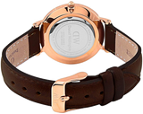 Daniel Wellington Classy York White Dial Brown Leather Strap Watch For Women - DW00100061 Authentic Buy Shop Now
