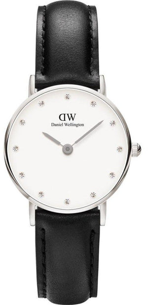 Daniel Wellington Classy Sheffield White Dial Black Leather Strap Watch For Women - DW00100068 Authentic Buy Shop Now
