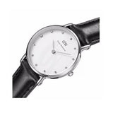 Daniel Wellington Classy Sheffield White Dial Black Leather Strap Watch For Women - DW00100080 Authentic Buy Shop Now