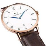 Daniel Wellington Dapper Bristol White Dial Brown Leather Strap Watch For Men - DW00100086 Authentic Buy Shop Now