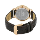 Daniel Wellington Dapper York White Dial Brown Leather Strap Watch For Women - DW00100093 Authentic Buy Shop Now
