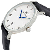 Daniel Wellington Dapper Sheffield White Dial Black Leather Strap Watch For Women - DW00100096 Authentic Buy Shop Now