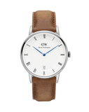 Daniel Wellington Dapper Durham Analog White Dial Brown Leather Strap Watch For Women - DW00100114 Authentic Buy Shop Now