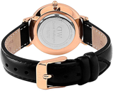 Daniel Wellington Classic Petite Sheffield White Dial Black Leather Strap Watch For Women - DW00100230 Authentic Buy Shop Now