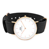 Daniel Wellington Classic Cornwall White Dial Black Nylon Strap Watch For Men - DW00100257 Authentic Buy Shop Now