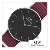Daniel Wellington Classic Roselyn Black Dial Maroon Nylon Strap Watch For Women - DW00100274 Authentic Buy Shop Now