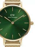 Daniel Wellington Petite Emerald Green Dial Gold Mesh Strap Watch For Women - DW00100479 Authentic Buy Shop Now