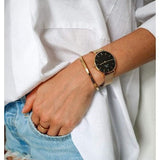 Daniel Wellington Petite Evergold Black Dial Gold Mesh Strap Watch For Women - DW00100345 Authentic Buy Shop Now