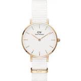Daniel Wellington Classic Petite Dover White Dial White Nylon Strap Watch For Women - DW00100311 Authentic Buy Shop Now