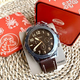Fossil Bowman Chronograph Brown Dial Brown Leather Strap Watch for Men - FS5601 Authentic Buy Shop Now