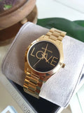 Michael Kors Slim Runway Black Dial Gold Steel Strap Watch for Women - MK3803 Authentic Buy Shop Now
