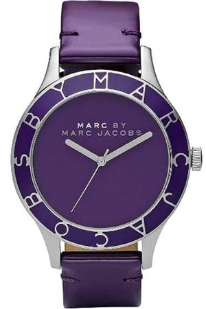 Marc Jacobs Blade Purple Dial Purple Leather Strap Watch for Women - MBM1158 Authentic Buy Shop Now