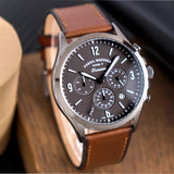Fossil Forrester Chronograph Grey Dial Brown Leather Strap Watch for Men - FS5815 Authentic Buy Shop Now