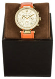 Michael Kors Parker Champagne Dial Orange Leather Strap Watch for Women - MK2279 Authentic Buy Shop Now