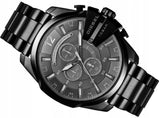 Diesel Mega Chief Chronograph Black Dial Black Steel Strap Watch For Men - DZ4355 Authentic Buy Shop Now