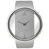 Calvin Klein Glam Transparent Silver Dial Grey Leather Strap Watch for Women - K9423193 Authentic Buy Shop Now