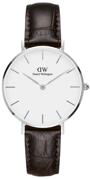 Daniel Wellington Classic Petite Reading White Dial Black Leather Strap Watch For Women - DW00100241 Authentic Buy Shop Now